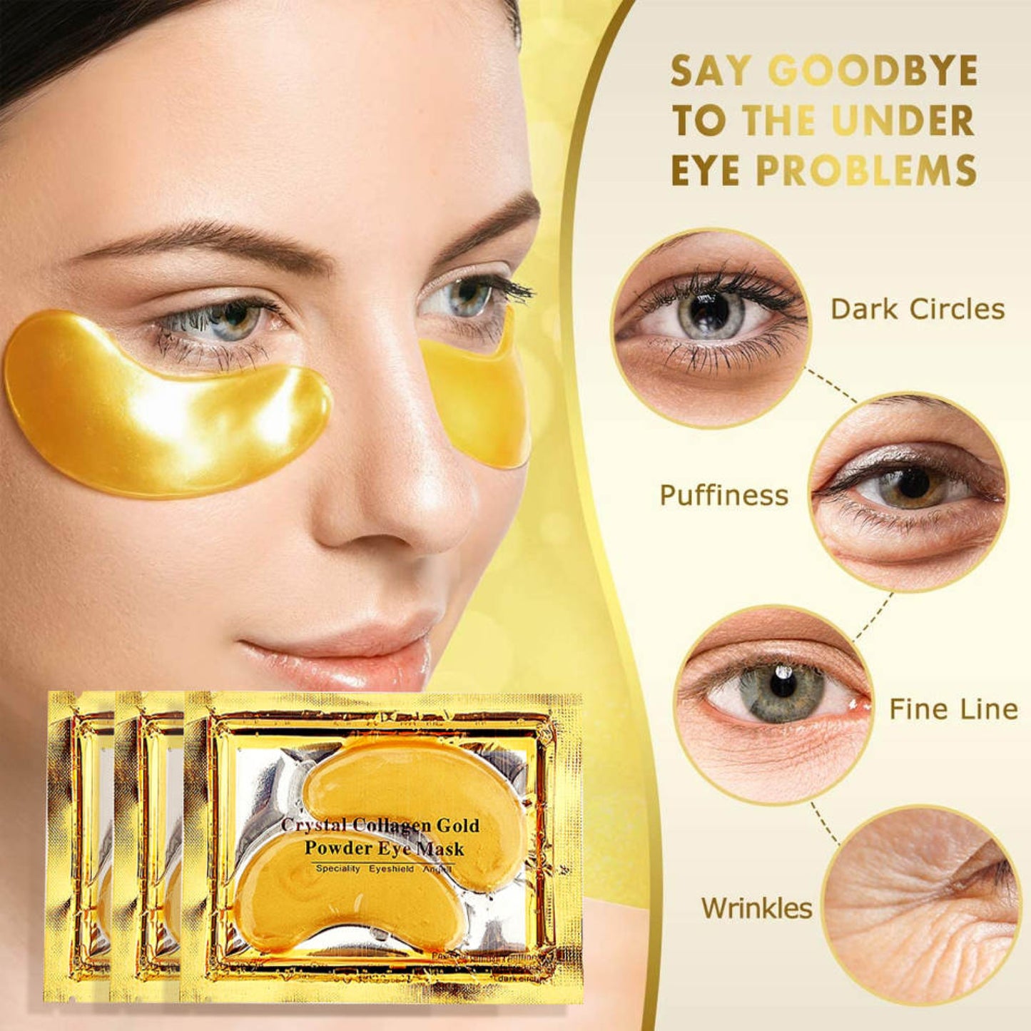 24k Gold Eye Masks 5 Pack